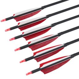 Flecha de pena real para tiro com arco de 31,5 polegadas, id 6,2 mm, para arco recurvo ao ar livre, caça, tiro com arco esportivo, acessórios de flecha - Image 2