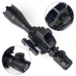 Riflescope tático com mira laser, 3 em 1 Rifle Scope Combo, Telêmetro óptico, Reflexo de ponto vermelho, 22mm Rail, 4-16x50EG - Image 5