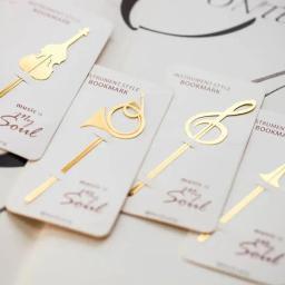 Gold Musical Note Bookmark, Instrumentos Musicais, Material Escolar De Metal, Clipes De Papel, Presentes De Escritório, Meta Book Maker Para Estudante, Novo - Image 1