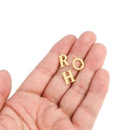26 pcs/set Aço Inoxidável Cor do Ouro Fina Letra Inicial Encantos Alfabeto Pingentes para DIY Pulseiras Jóias Colar Fazendo - Image 6