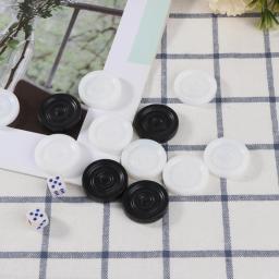 32 Pçs/set 33mm Plástico Preto Branco Gamão Damas Damas Empilháveis - Image 2