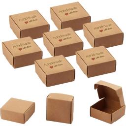 Caixa de presente do papel Kraft, empacotamento artesanal dos doces, chocolate, festa de aniversário, decoração do casamento, presente do Natal, 5pcs - Image 1