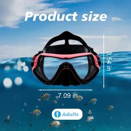 Máscara de mergulho snorkel para adultos, máscara de natação HD, óculos anti-nevoeiro, vidro temperado, tampa do nariz - Image 5