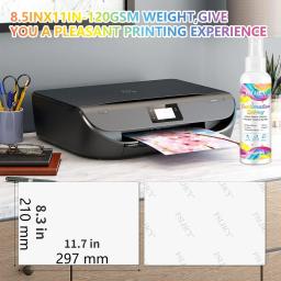 Sublimação Transfer Paper, adequado para todas as impressoras jato de tinta, ideal para copos, tecidos, 100 folhas de 8.5x11in, 120gsm - Image 6