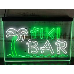 Palmeira Tiki Bar Dual Color LED Neon Sign, 2 Display Colorido - Image 1