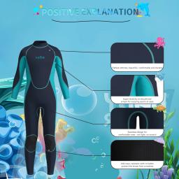 Neoprene Back Zipper Wetsuit infantil, mangas compridas, surf, mergulho, roupa de banho, meninos, meninas, crianças, esportes aquáticos, roupa de banho, 3mm - Image 5