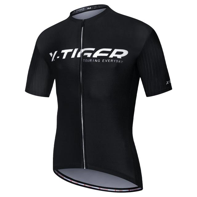 Camisa de Ciclismo Masculina X-TIGER de Manga Curta com 4 Bolsos Traseiros, Tecnologia de Secagem Rápida e Alta Respirabilidade