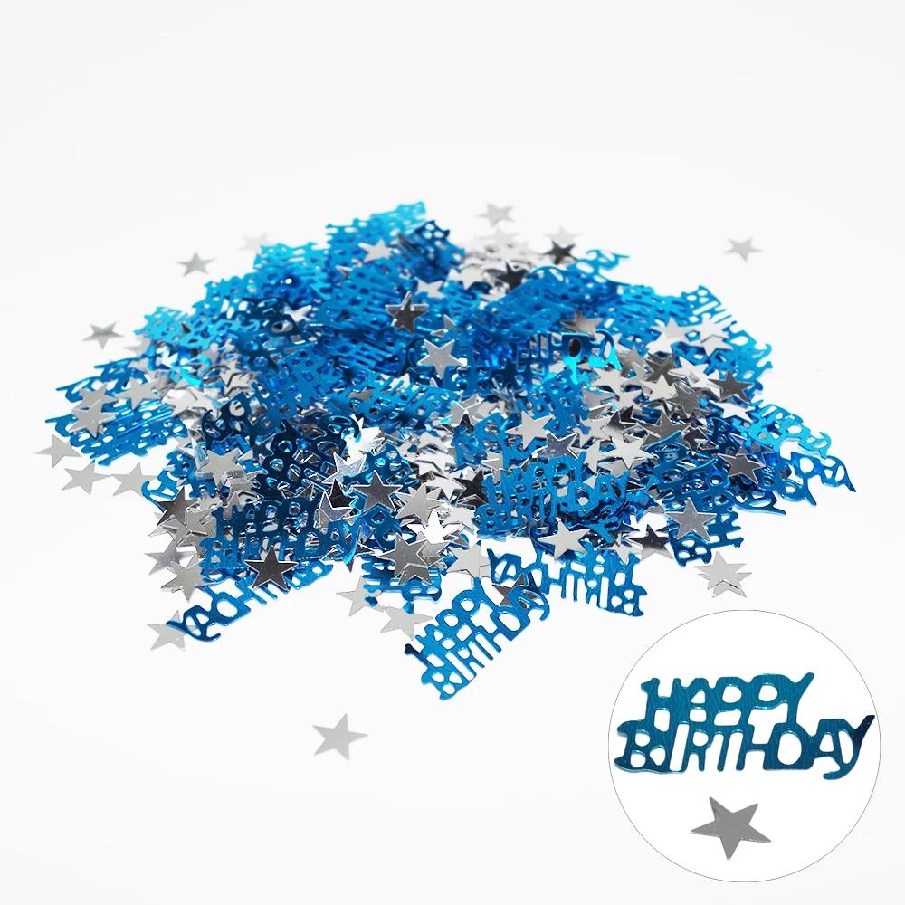 1 pacote 15g feliz aniversário confetes decoração estrelas carta confetes casamento festa de aniversário decoração flores de aniversário - Image 1