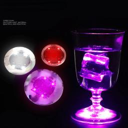 Luminous Garrafa Adesivos Luzes, Lâmpadas LED Coaster, Xmas Bar, Festa de Casamento, Coquetel Copos, Decoração Vaso, 6cm - Image 1