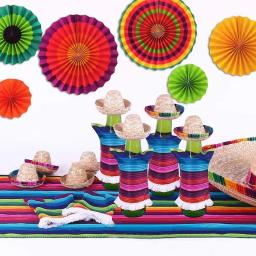 Chapéu de palha para vinho, mini chapéu mexicano, utensílios de cozinha, festa de casamento bonito, decoração de mesa, acessórios boneca - Image 3
