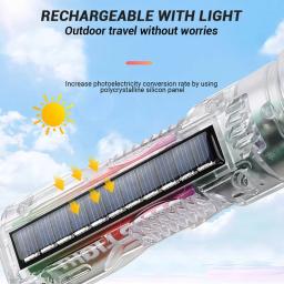 Lanterna solar portátil 3 modos de luz tipo-c recarregável tocha super brilhante com bateria 1200mah lanterna de busca de acampamento ao ar livre - Image 3