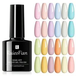 12pcs Macaron Gel Esmalte Primavera Verão Doce Set Cor Azul Rosa Para Manicure Semi Permanente Soak Off Nail Art Gel Verniz - Image 3