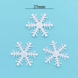 100 pçs 25mm tecido de feltro não tecido apliques de floco de neve para casamento/festa/decoração de natal árvore ornamento remendos acessórios diy - Image 2