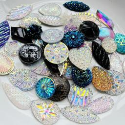 Glitter redondo ab strass gota/cavalo olho em forma de brincos aborígines acessórios decorativos diy jóias fazendo acessórios - Image 5