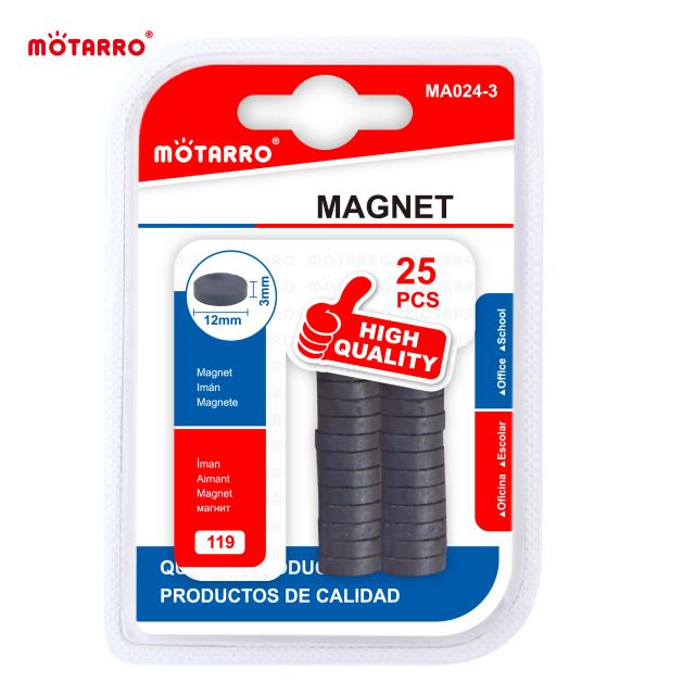 Ímãs Redondos de Neodímio Extra-Fortes para DIY e Artesanato Científico - 25 Unidades 12mm x 3mm