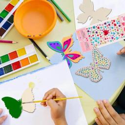 DIY 28pcs Wood Gem Art Butterfly Kit Toy Arte E Artesanato Diamante Adesivos Pintura Inacabada Borboleta Fatias De Madeira Brinquedos Para Crianças - Image 4