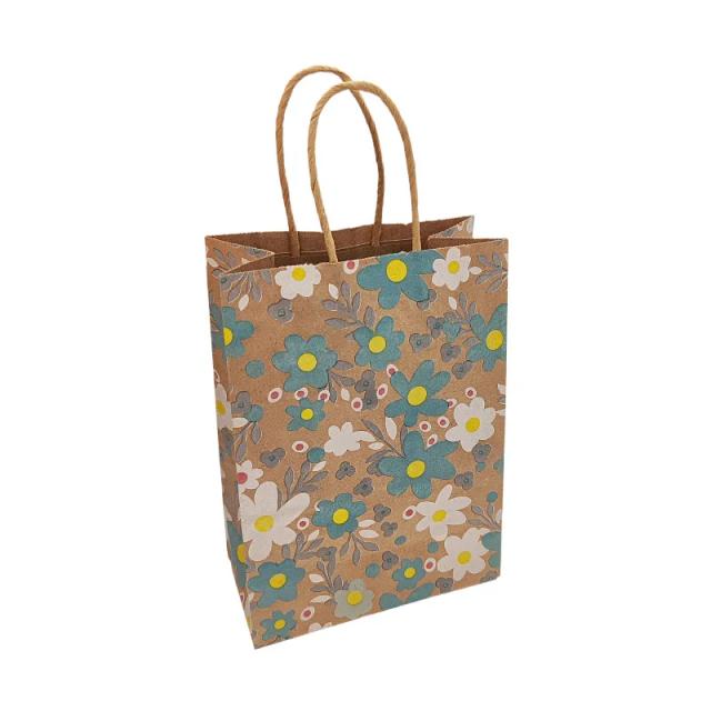 Sacos de Presente de Papel Kraft para Casamentos e Festas - 12 ou 24 Peças em Design Floral e Prático