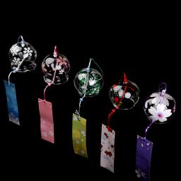 Sino de vento japonês feito à mão sinos de vento decoração do jardim ao ar livre vidro furin parede pendurado decoração do escritório em casa quarto pingente artesanato - Image 2