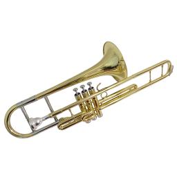 Trombone com bocal, chave F com estojo, laca de latão amarelo, instrumentos musicais - Image 3
