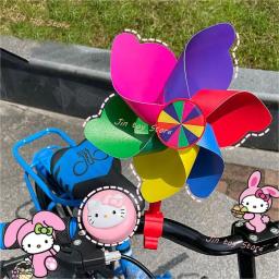Kawaii hello kitty bicicleta sino sanrioed minha melodia kuromi cinnamoroll purin guidão da bicicleta anéis de alarme ciclismo guidão chifre - Image 1