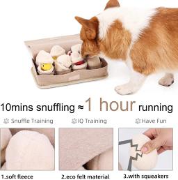 Atuban snuffle esteira para cães de alimentação lenta durável esteira interativa do cão com quebra-cabeça estridente brinquedos de pelúcia ovos brinquedos para o nariz - Image 4