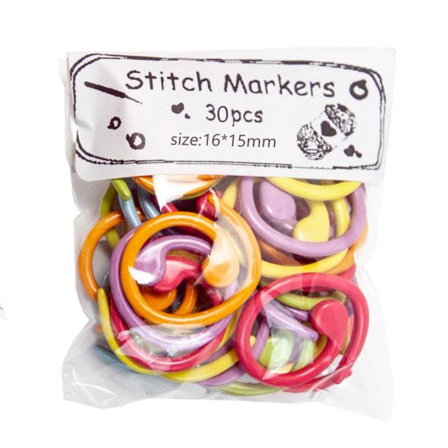 Kit com 30 Marcadores de Ponto de Metal para Tricô e Crochê - Ferramentas Coloridas para DIY e Tecelagem