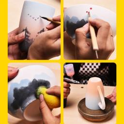 Tintas cerâmicas underglaze disponíveis para estudantes e crianças, série de cores extra concentradas não tóxicas sem chumbo - Image 4