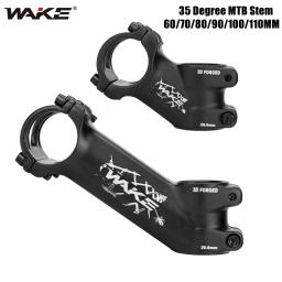 WAKE-Ultralight Bike Stem, Mountain Road bicicleta guiador Parte, MTB Power, 25, 35 graus, 31.8mm, 60mm, 70mm, 80mm, 90mm, 100mm, 110mm - Image 1