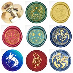 Animais Série Selos de Cera, Raposa, Tigre, Unicórnio, Coelho, Dragão, 25mm, Cabeça de Latão Removível, 1Pc - Image 1
