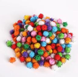 Glitter pompom pom bola, cores sortidas, para artesanato, decoração de festas, cores sortidas, 5cm, 200pcs - Image 4