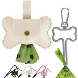 Pickup Bag Dispenser com Leash Clip para Pet, Waste Bag Dispenser para Dog Pooper, PoopBag ao ar livre, suporte de couro - Image 5