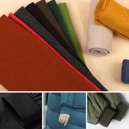 Tecido com nervuras de malha de algodão elástico Tecido de manga elástica para camisola, Tecido de manguito estendido, Suprimentos de costura DIY - Image 3