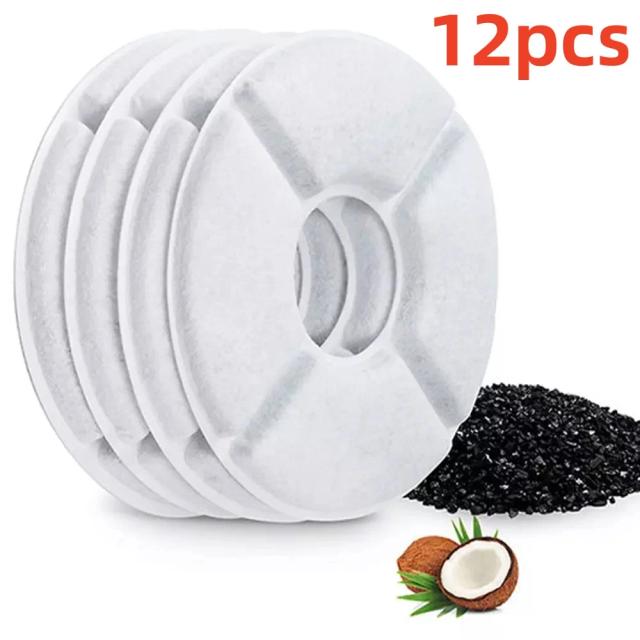 Dispenser de Água com Filtro de Carvão Ativado para Gatos e Cachorros - 1,6L, Pacote com 12 Unidades