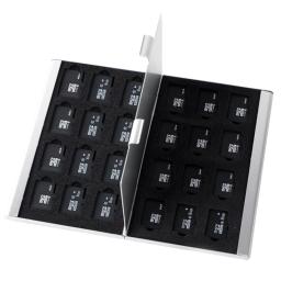 Caso De Armazenamento De Cartão De Memória De Alumínio Prata, Suporte De Caixa Para 24 TF Micro SD Cartões, Dropship Drop Ship, Atacado - Image 1