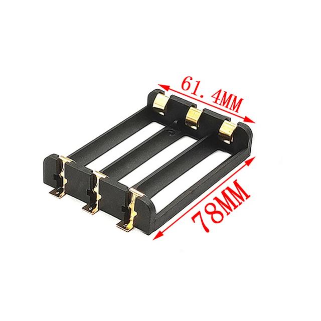 Suporte de Bateria 18650 com Pinos de Bronze e Estojo de Armazenamento Recarregável SMT para Caixa de Banco de Poder