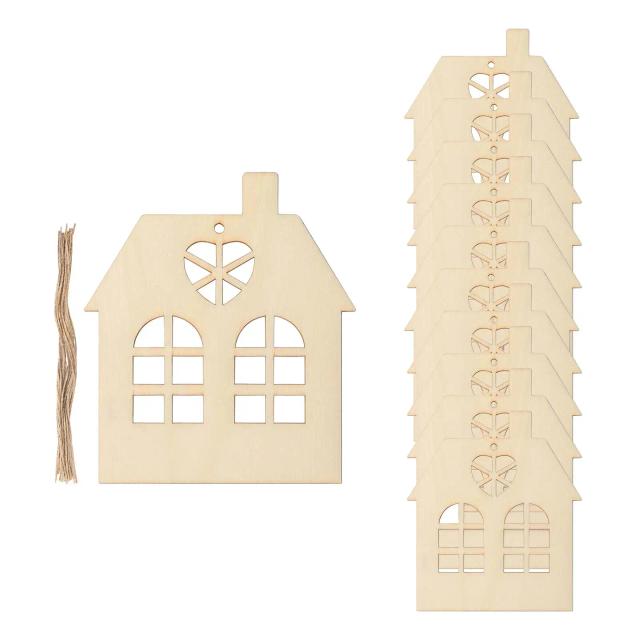 Casa de Madeira Artesanal DIY: 10 Peças Sem Pintura para Recortes Criativos