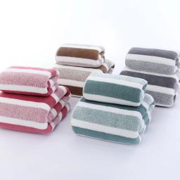 Conjunto de toalhas listradas de secagem rápida para experiência de banheiro macia e absorvente Toalha de banho ou toalha de mão - Image 6