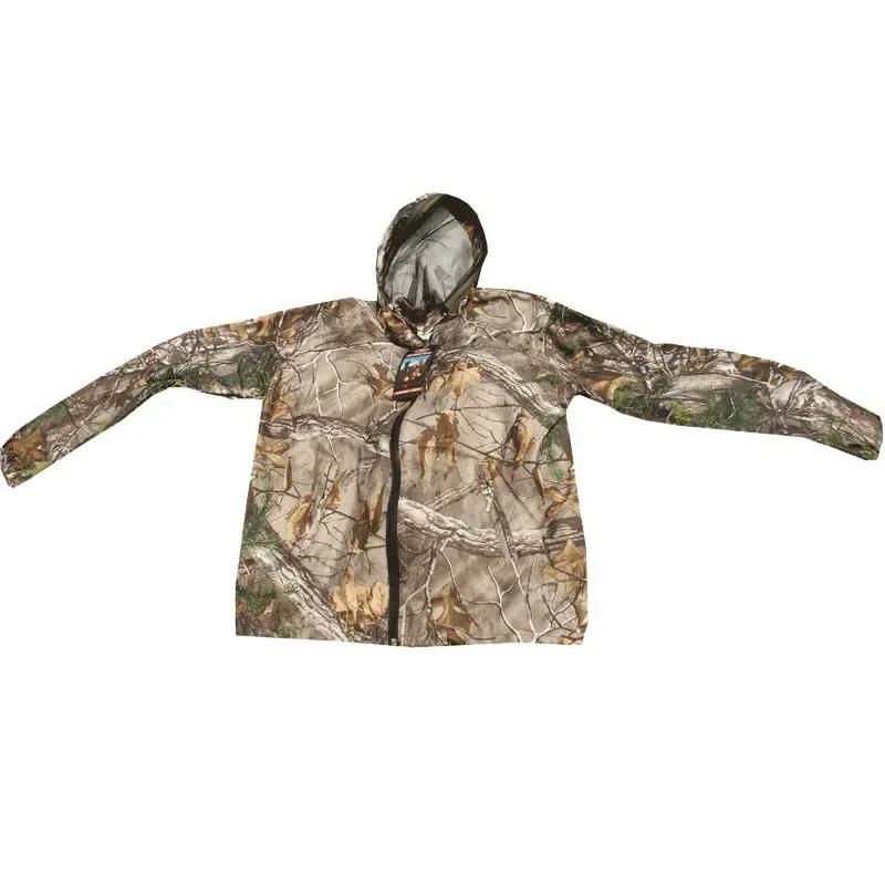 Caça roupas de pesca anti-mosquito respirável biônico pinho camuflagem casaco fino jaqueta esportiva e calças - Image 1