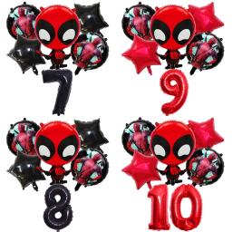 Deadpool Aniversário Balões Set para Meninas e Meninos, Decoração Da Festa, Número Balões Terno, Maravilhas Ornamentos, Baby Shower Decor Presente - Image 1