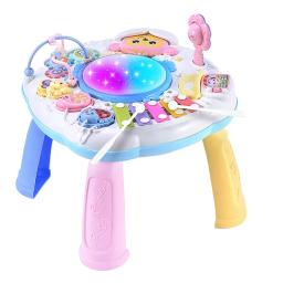 Baby Activity Table Music Box Com Luzes, Brinquedos Educativos Jogos, Sintetizador Interativo Aprendizagem - Image 6