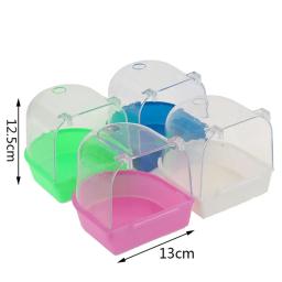 Pássaro caixa de banho papagaio gaiola de banho acessório para pequenos pássaros periquito canário budgerigar lovebirds transparente topo - Image 5