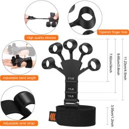 Silicone Pulso Força Exercício Finger Trainer, Mão Grip Expansor, Esporte Fitness Reabilitação Workout Gripper - Image 1