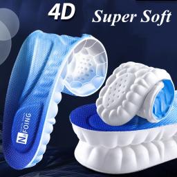 4d látex esporte palmilhas super macio alta elasticidade almofadas de sapato anti-dor desodorante almofada arco apoio correndo palmilhas palmilha pé palmilha - Image 1