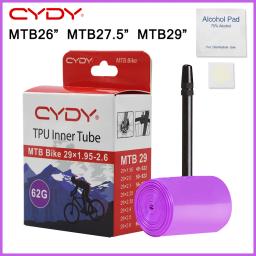 Cydy mtb tpu tubo interno de bicicleta 26 ''/27.5''/29''x1.95 2.0 2.1 2.25 2.35 2.4 2.5 2.6 pneu câmera bicicleta pneu ciclismo peças pneu - Image 1