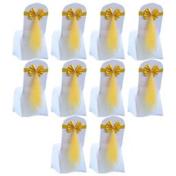 10 pçs/set cadeira de casamento decoração arco elástico cadeira faixas capa para festa de casamento hotel banquete evento decoração - Image 5
