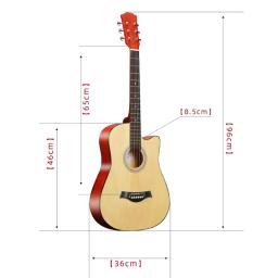 Guitarra Acústica para Adolescentes e Adultos, Instrumento Musical, 38" - Image 6