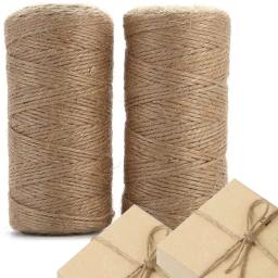 2mm 100 m/lote fio de juta natural cabo de fio marrom corda de juta para diy artesanato embrulho de presente casamento decoração de natal - Image 1