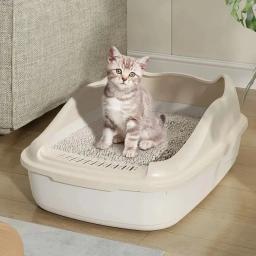 Caixa de areia semi fechada, prevenção de areia do toalete, caixa de areia especial do gatinho, caixa de areia do gatinho - Image 3