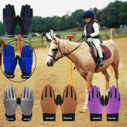 Crianças durável longo equitação luvas de cavalo equestre luva de corrida de cavalos ciclismo esporte bicicleta aperto 5-13 meninos meninas transporte da gota - Image 4