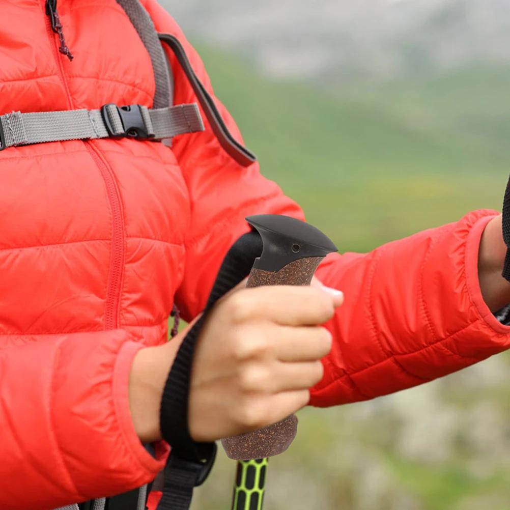 2 pçs pólo de trekking lidar com caminhadas cortiça vara alças bengalas haste substituição aperto para pólos de esqui viagem amarelo 16mm 18mm - Image 1